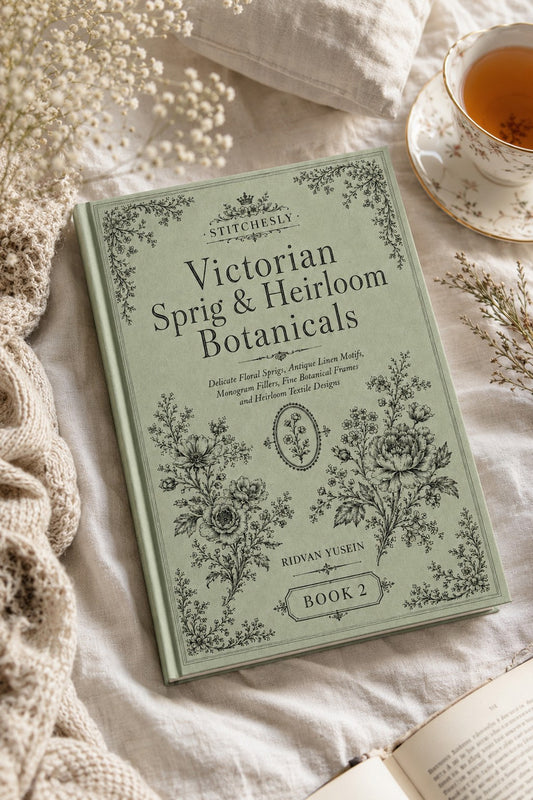 Victorian Sprig & Heirloom Botanicals Book 49 Product Book 2 digital PDF embroidery design book - main cover / hero image 2