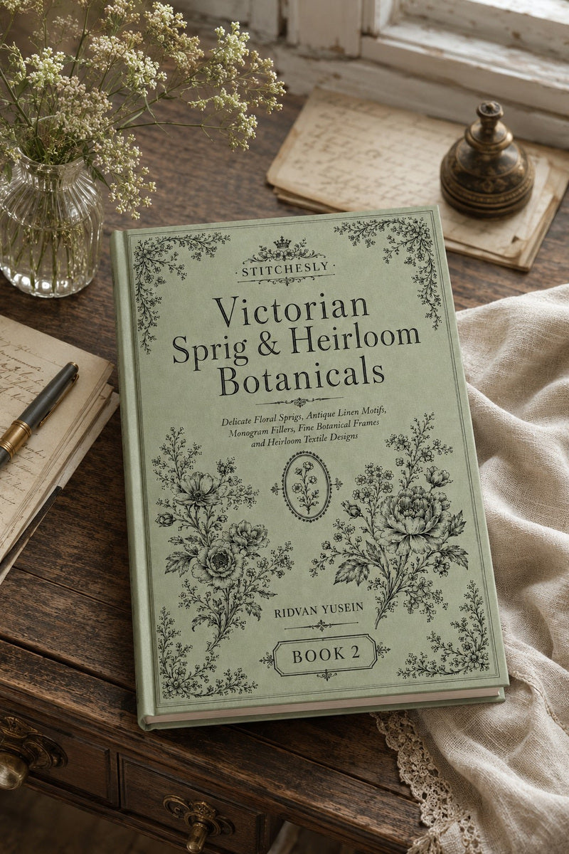 Victorian Sprig & Heirloom Botanicals Book 49 Product Book 2 digital PDF embroidery design book - main cover / hero image 1
