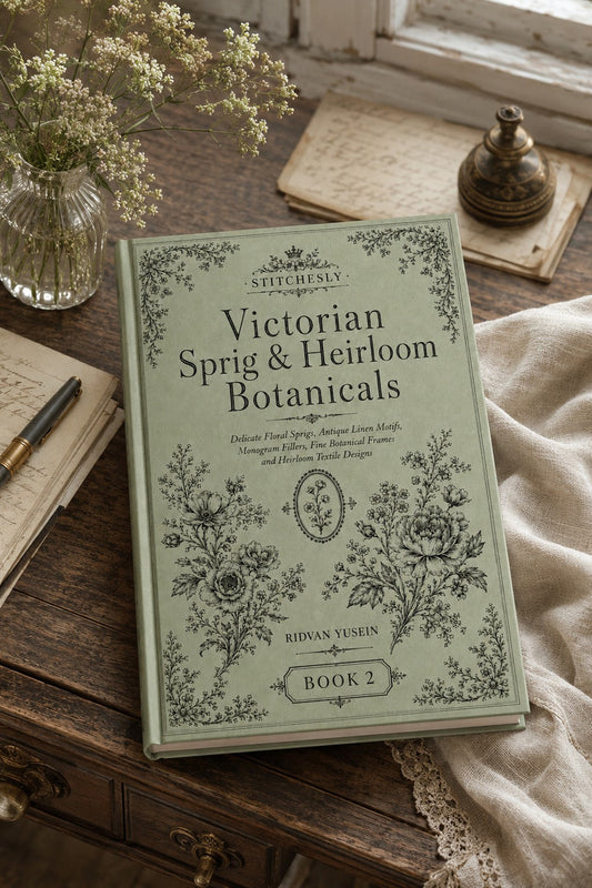 Victorian Sprig & Heirloom Botanicals Book 49 Product Book 2 digital PDF embroidery design book - main cover / hero image 1