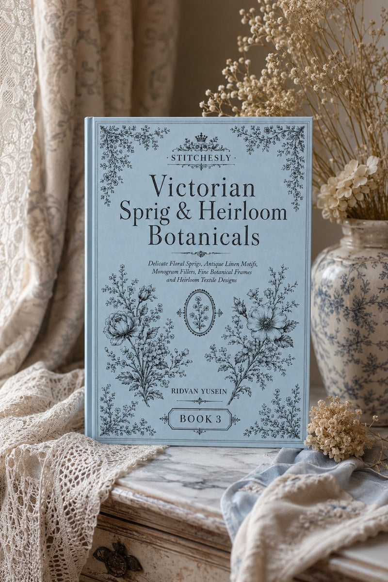 Victorian Sprig & Heirloom Botanicals Book 49 Product Book 3 digital PDF embroidery design book - main cover / hero image 2