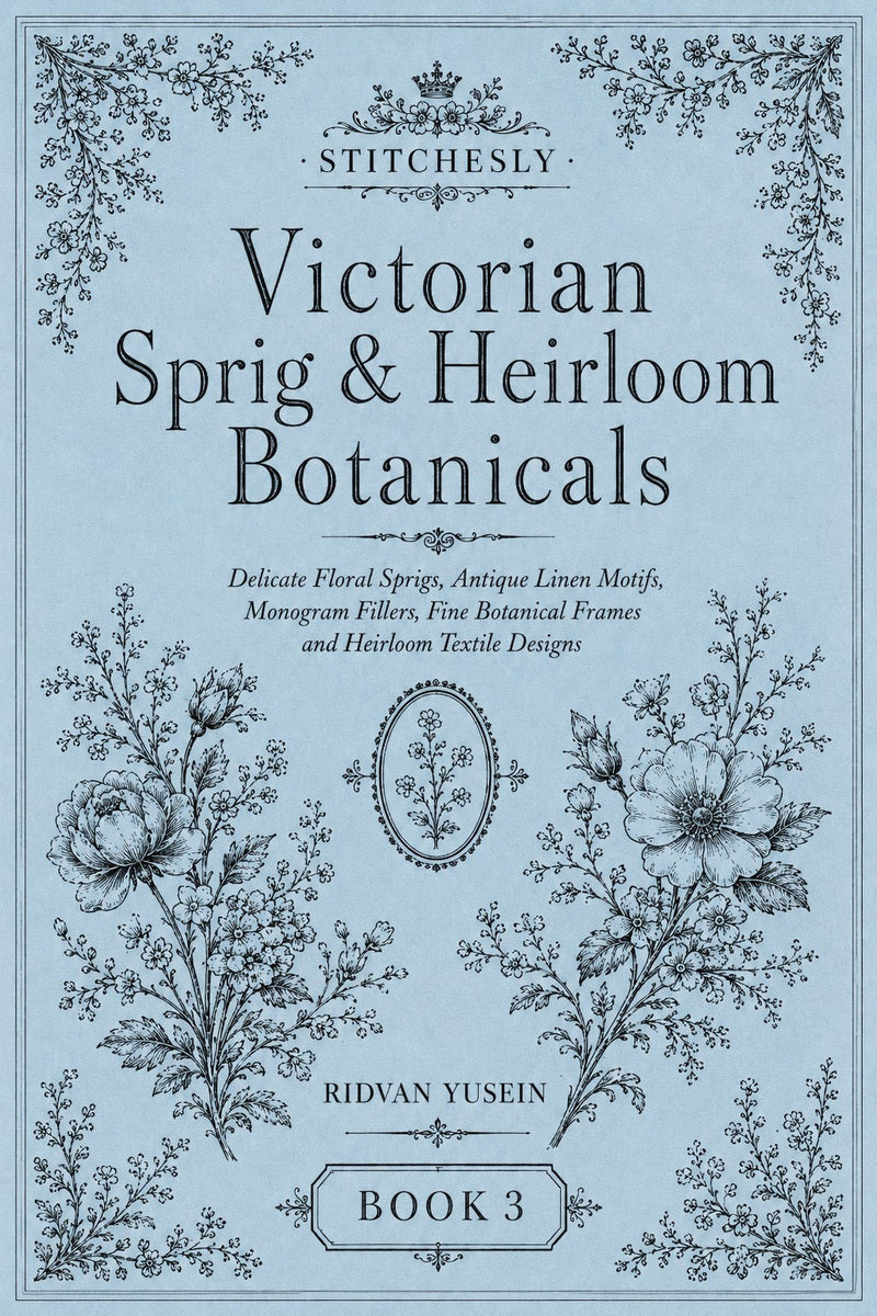 Victorian Sprig & Heirloom Botanicals Book 49 Product Book 3 digital PDF embroidery design book - main cover / hero image 3