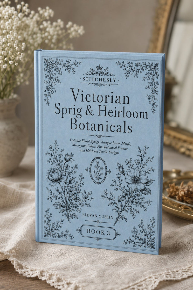 Victorian Sprig & Heirloom Botanicals Book 49 Product Book 3 digital PDF embroidery design book - main cover / hero image 1