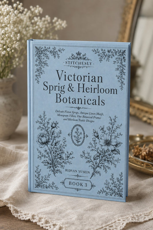 Victorian Sprig & Heirloom Botanicals Book 49 Product Book 3 digital PDF embroidery design book - main cover / hero image 1