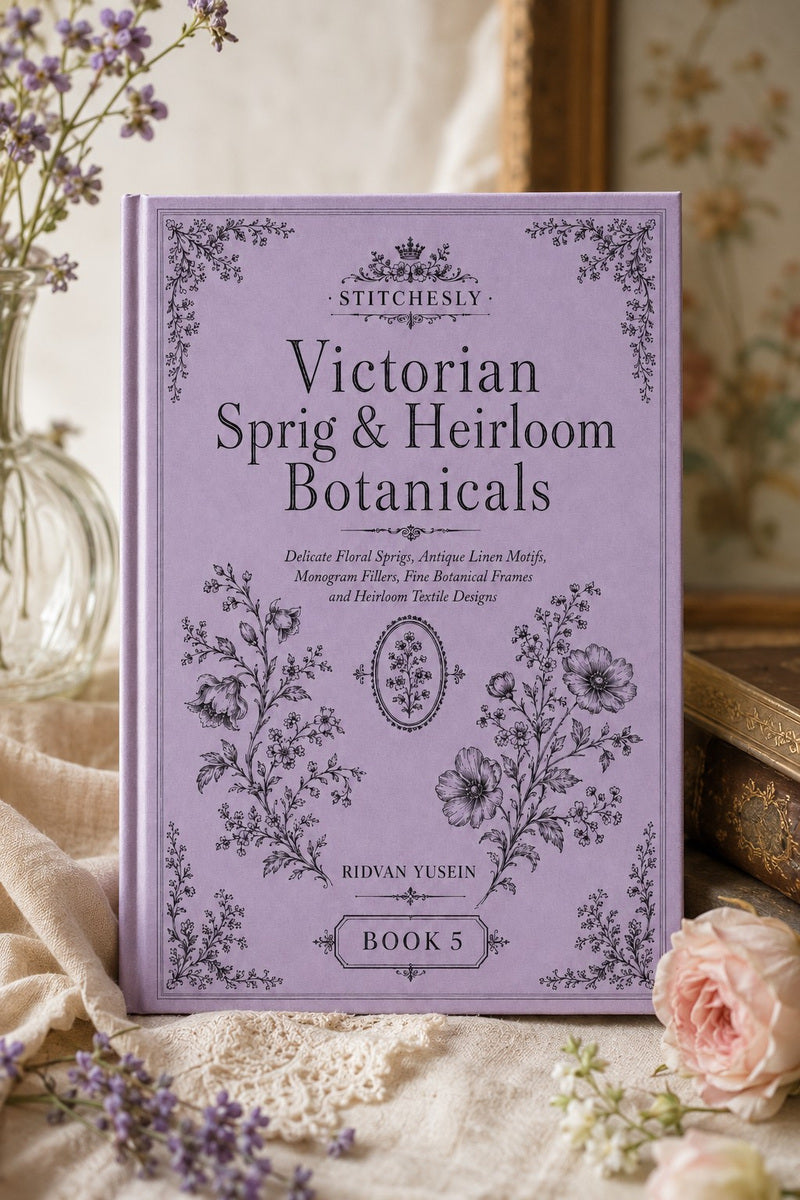 Victorian Sprig & Heirloom Botanicals Book 49 Product Book 5 digital PDF embroidery design book - main cover / hero image 2