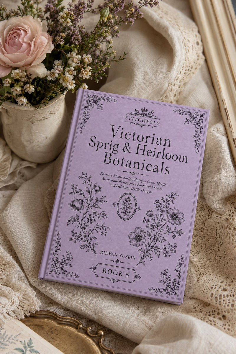 Victorian Sprig & Heirloom Botanicals Book 49 Product Book 5 digital PDF embroidery design book - main cover / hero image 3