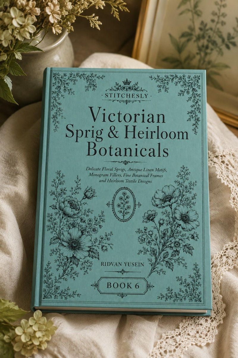 Victorian Sprig & Heirloom Botanicals Book 49 Product Book 6 digital PDF embroidery design book - main cover / hero image 2