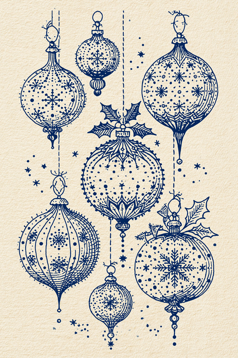 Vintage Christmas Bauble Set Christmas from Christmas Embroidery Collection Book 1, a digital embroidery design reference for machine embroidery designs, embroidery patterns and seasonal embroidery motifs.