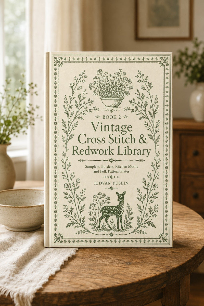 Vintage Cross Stitch & Redwork Library Book 18 Product Book 2 digital PDF embroidery design book - main cover / hero image 2