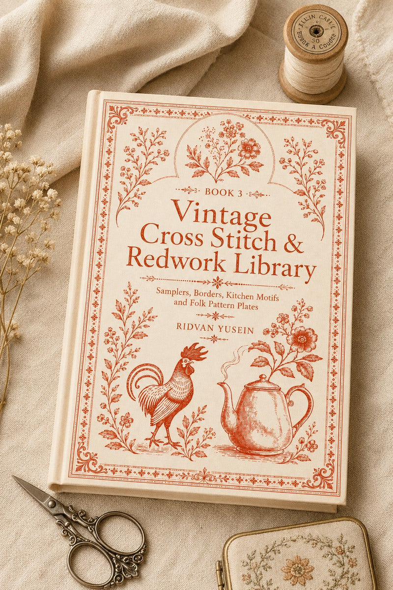 Vintage Cross Stitch & Redwork Library Book 18 Product Book 3 digital PDF embroidery design book - main cover / hero image 2