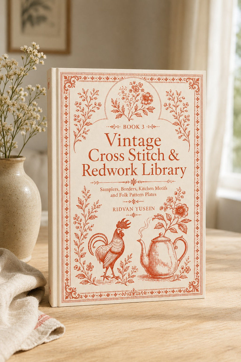 Vintage Cross Stitch & Redwork Library Book 18 Product Book 3 digital PDF embroidery design book - main cover / hero image 1