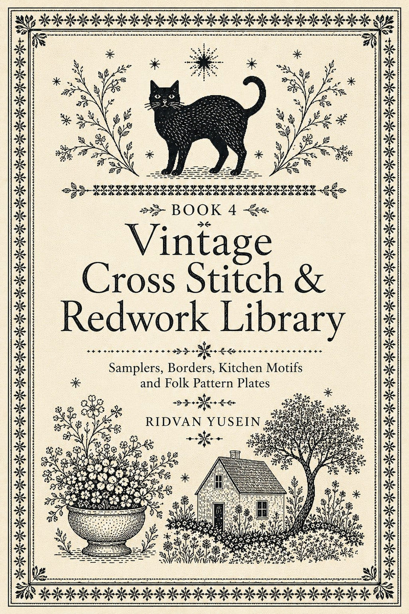Vintage Cross Stitch & Redwork Library Book 18 Product Book 4 digital PDF embroidery design book - main cover / hero image 3
