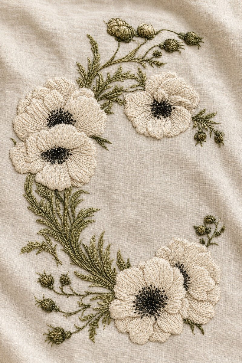 Vintage Garden Frame 1 from Botanical Embroidery Designs Book 3, a digital embroidery design reference for machine embroidery designs, embroidery patterns and frames and monogram spaces.