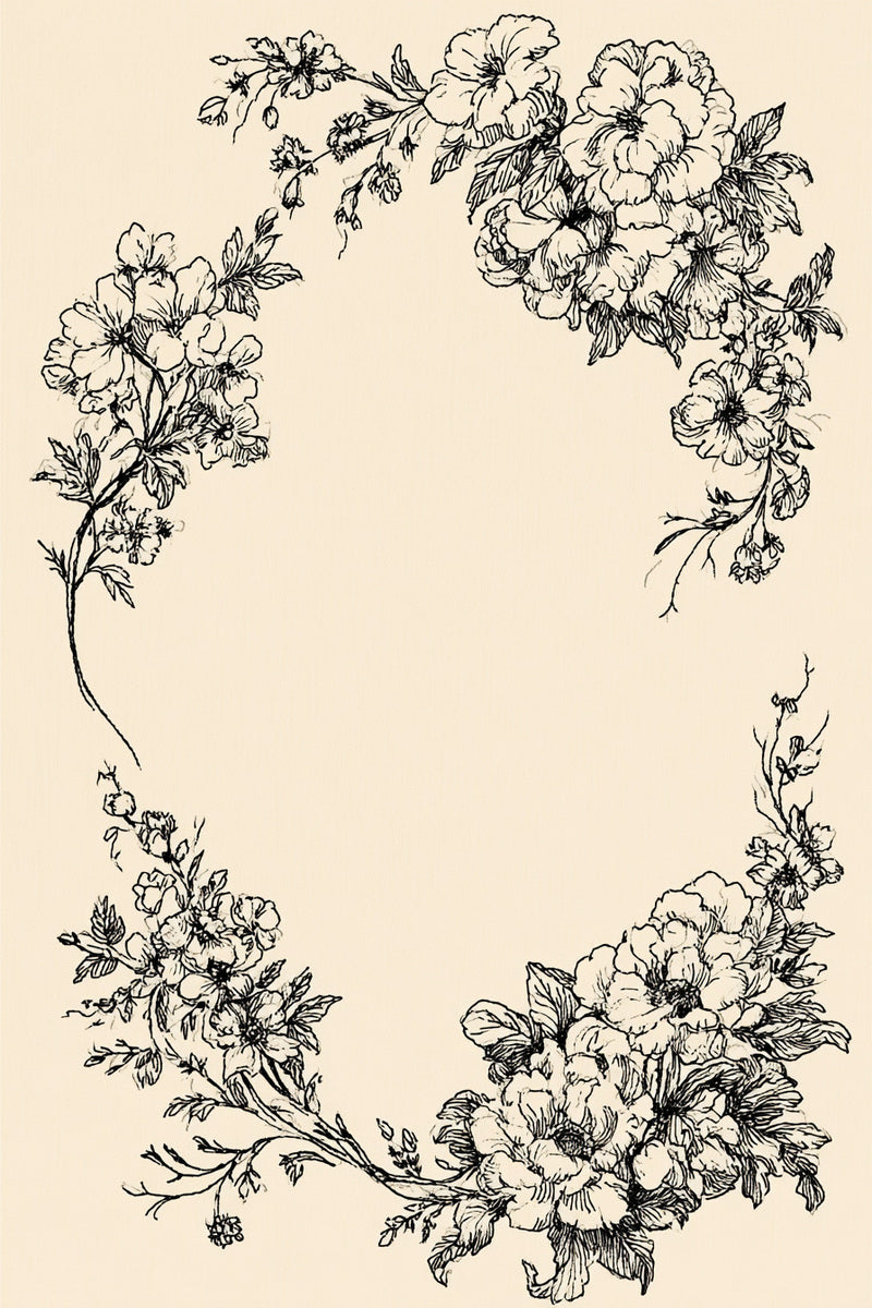 Vintage Garden Frame from Botanical Embroidery Designs Book 2, a digital embroidery design reference for machine embroidery designs, embroidery patterns and frames and monogram spaces.