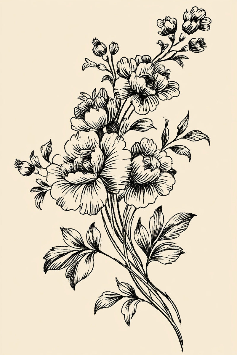 Vintage Garden Medallion from Botanical Embroidery Designs Book 4, a digital embroidery design reference for machine embroidery designs, embroidery patterns and botanical and floral embroidery.