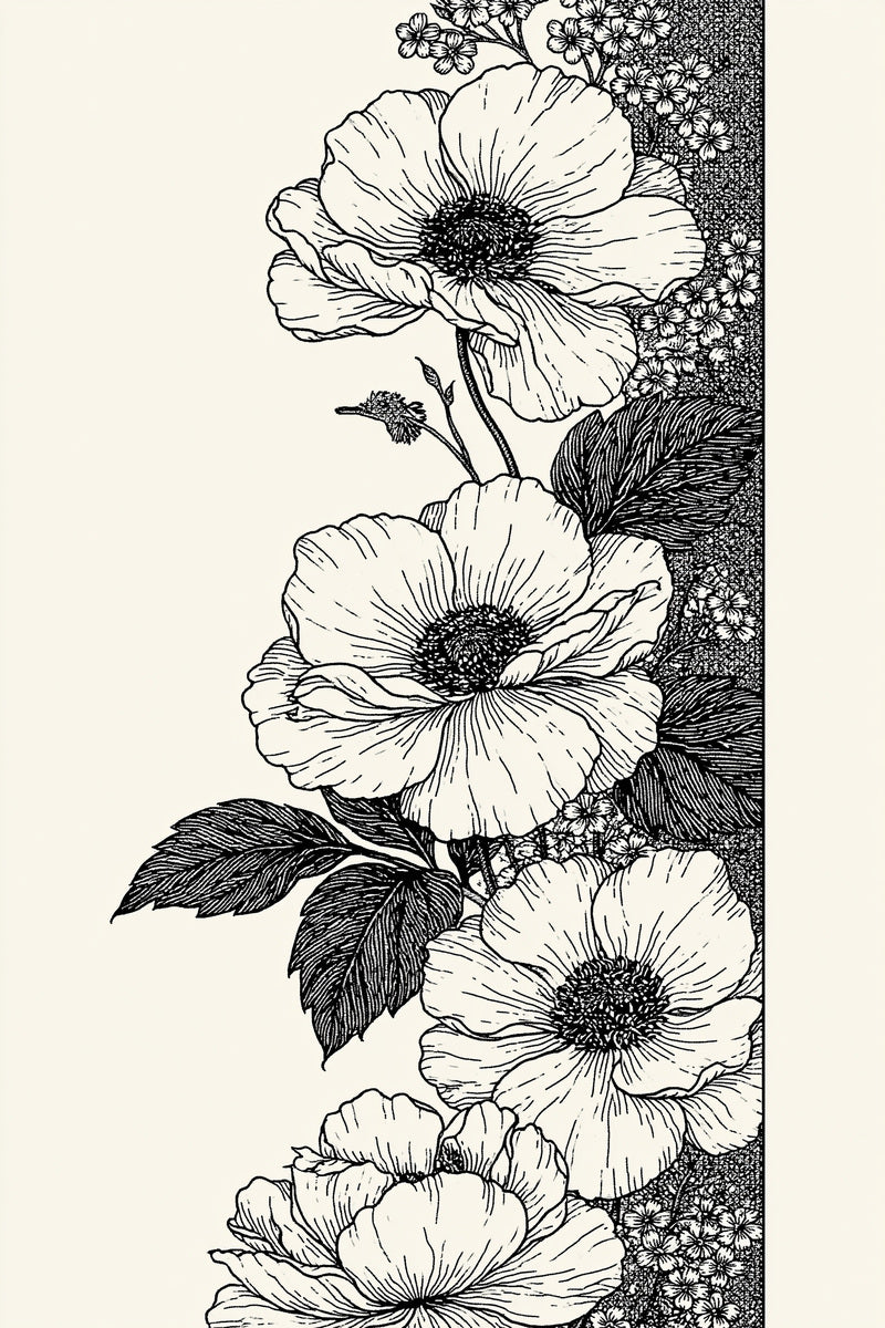 Voided Floral Border Unit from Colbert Embroidery Studies Book 1, a digital embroidery design reference for machine embroidery designs, embroidery patterns and border and edge embroidery.