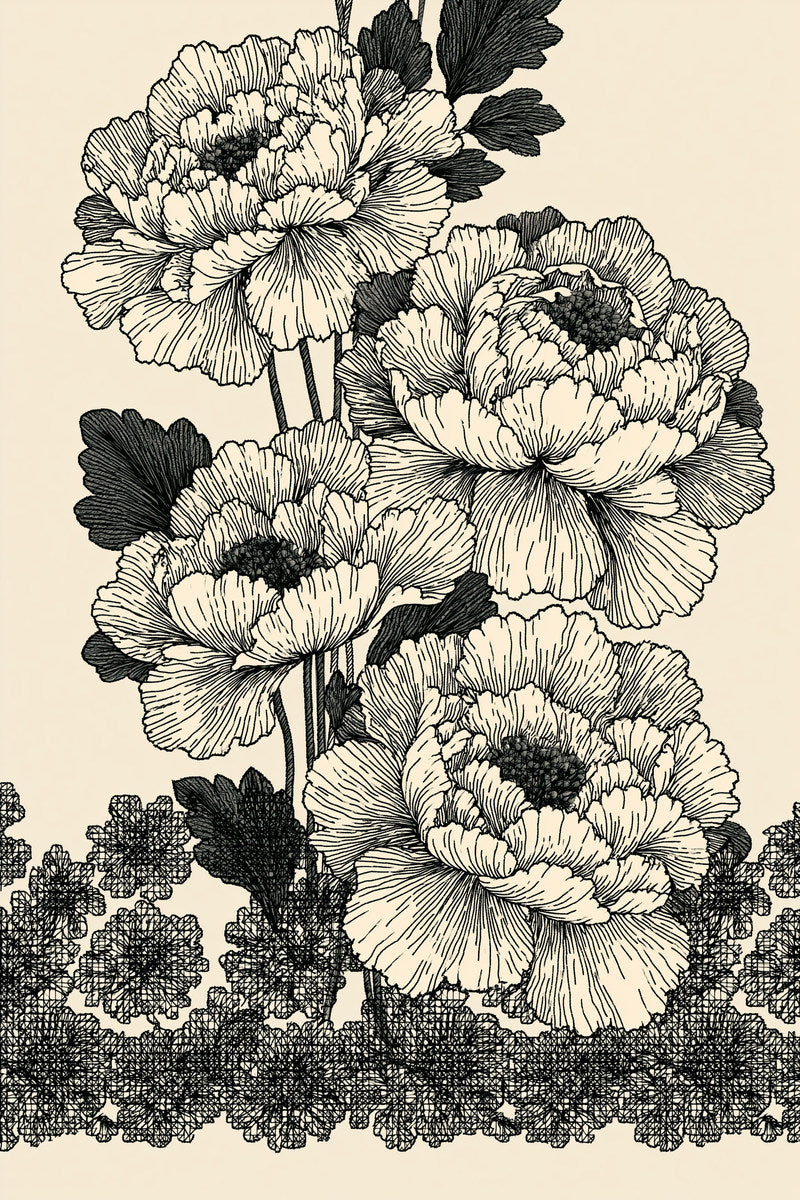 Voided Floral Border Unit from Colbert Embroidery Studies Book 2, a digital embroidery design reference for machine embroidery designs, embroidery patterns and border and edge embroidery.