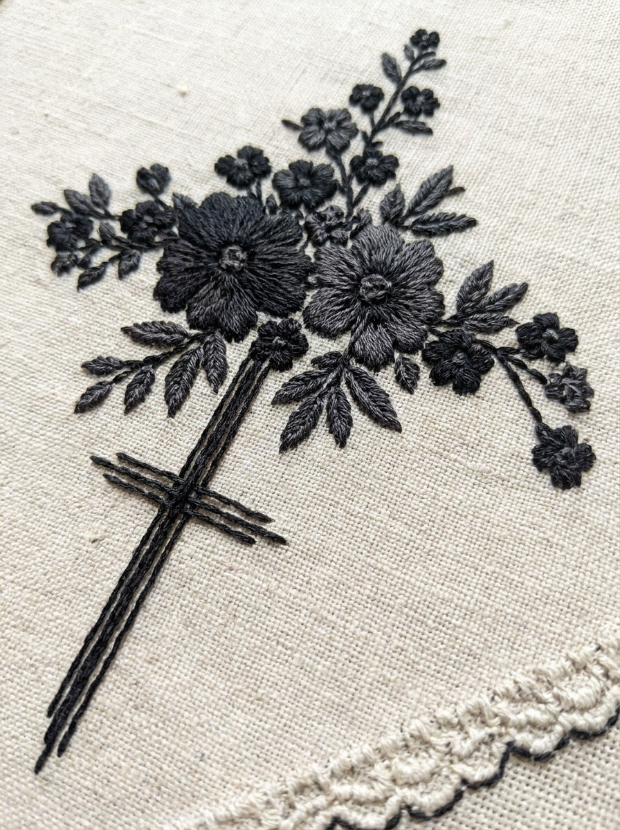 Wedding Church Handkerchief Motif from Church Embroidery & Sacred Ornament Book 1, a digital embroidery design reference for machine embroidery designs, embroidery patterns and embroidery design reference.