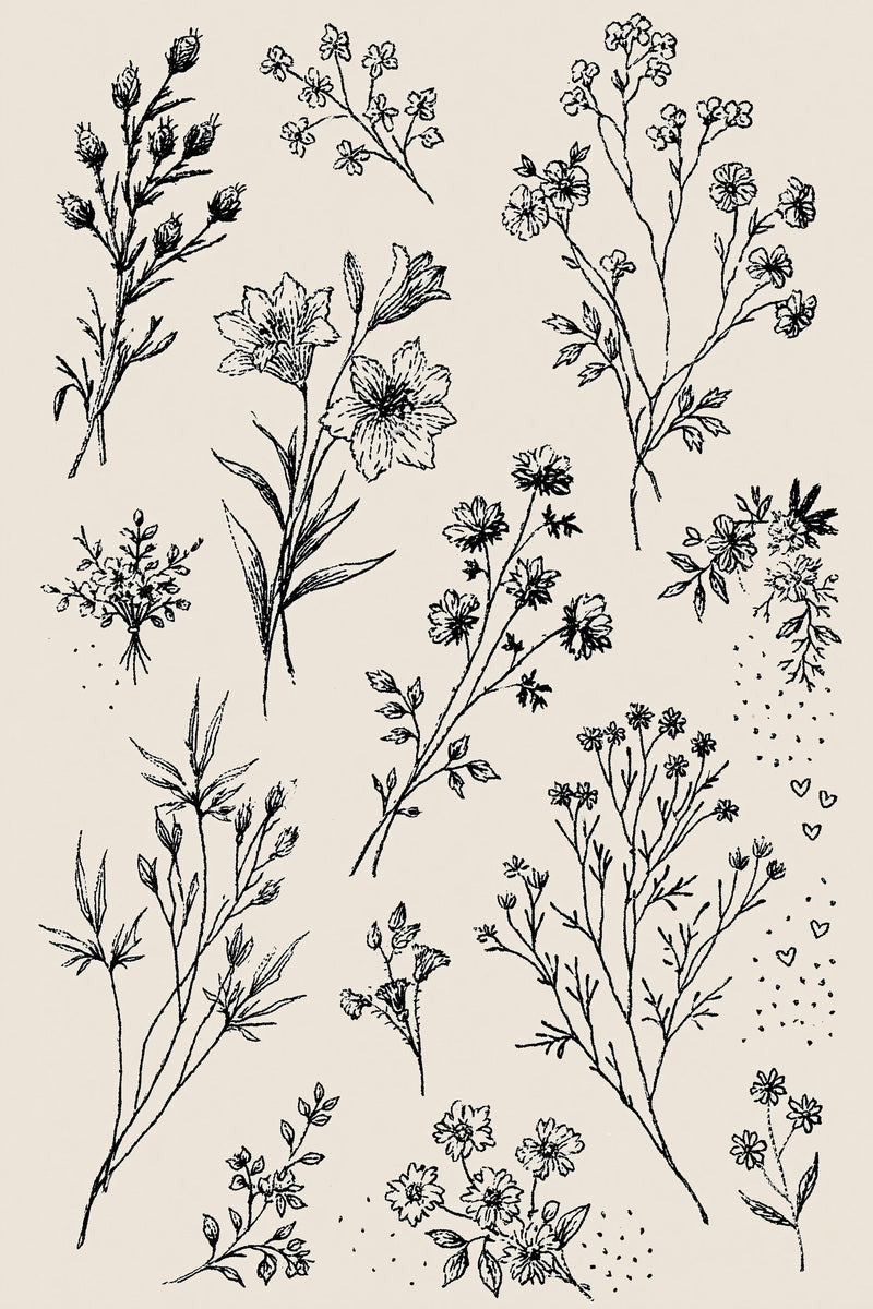 Original bridal floral library sampler design plate from Wedding Motifs & Bridal Embroidery Edition 3, a digital PDF embroidery design book.