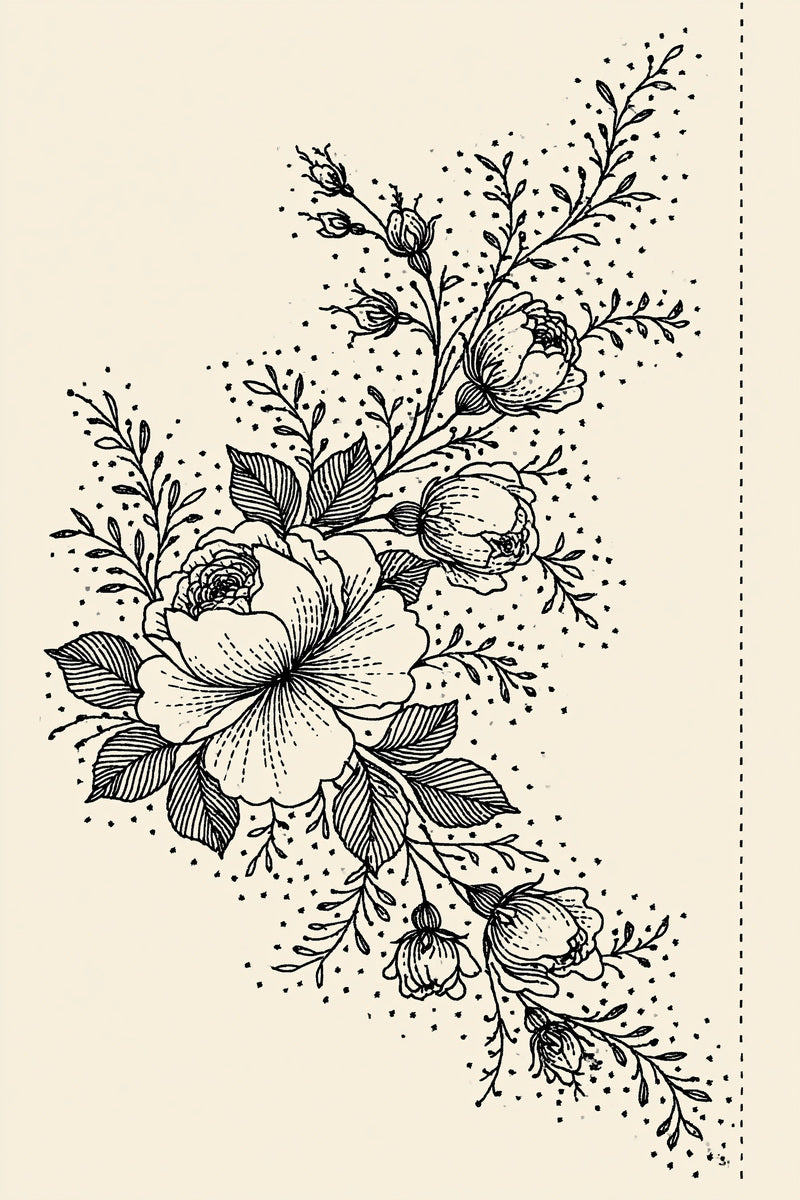 Wedding Handkerchief Floral Corner French from French Embroidery & La Broderie Blanche Book 7, a digital embroidery design reference for machine embroidery designs, embroidery patterns and corner embroidery.