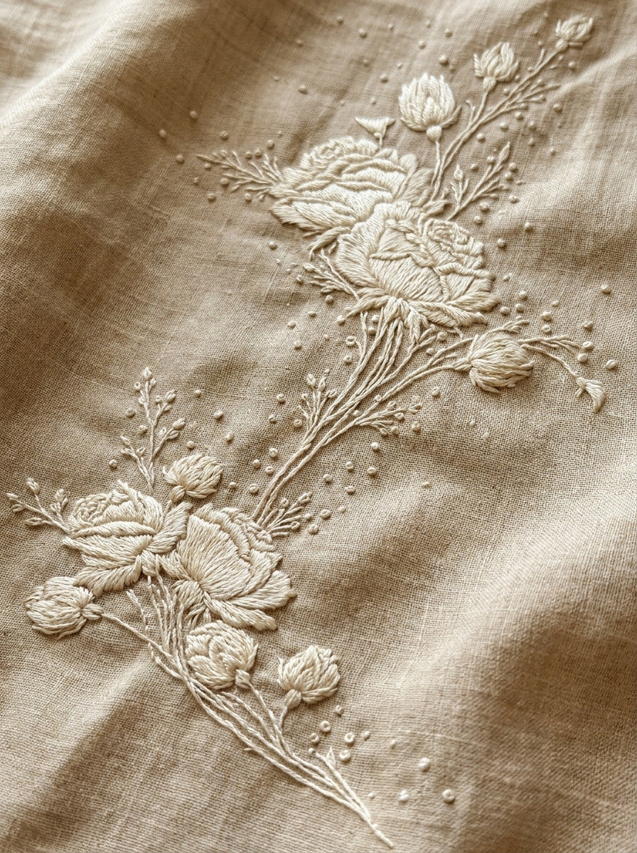Wedding Handkerchief Floral Corner French from French Embroidery & La Broderie Blanche Book 3, a digital embroidery design reference for machine embroidery designs, embroidery patterns and corner embroidery.