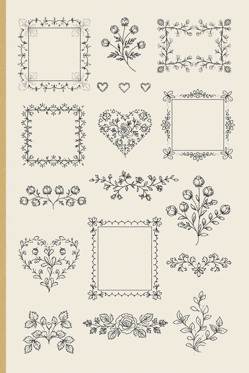 Wedding Motifs & Bridal Embroidery Book 22 Product Book 3 digital PDF embroidery design book - sample plate / motif preview 5