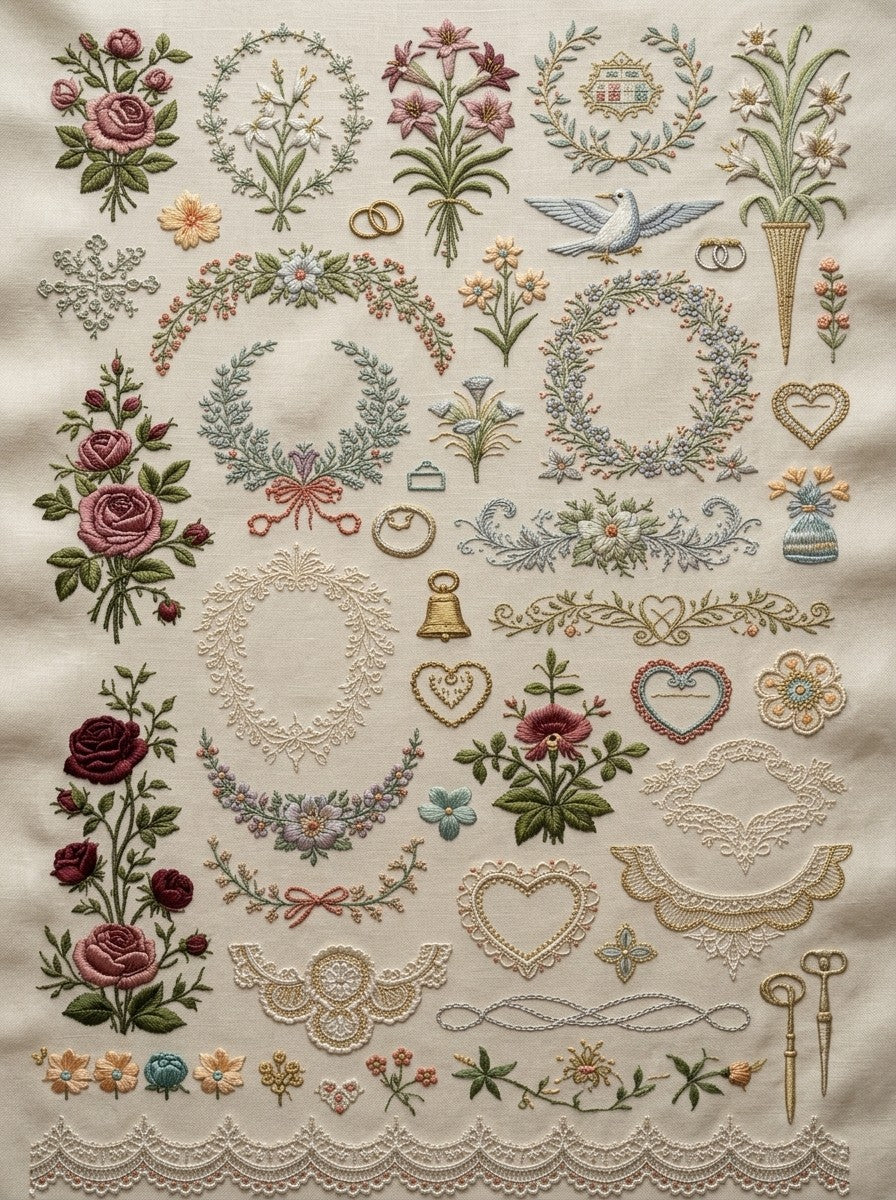 Wedding Motifs & Bridal Embroidery Book 22 Product Book 4 digital PDF embroidery design book - sample plate / motif preview 8