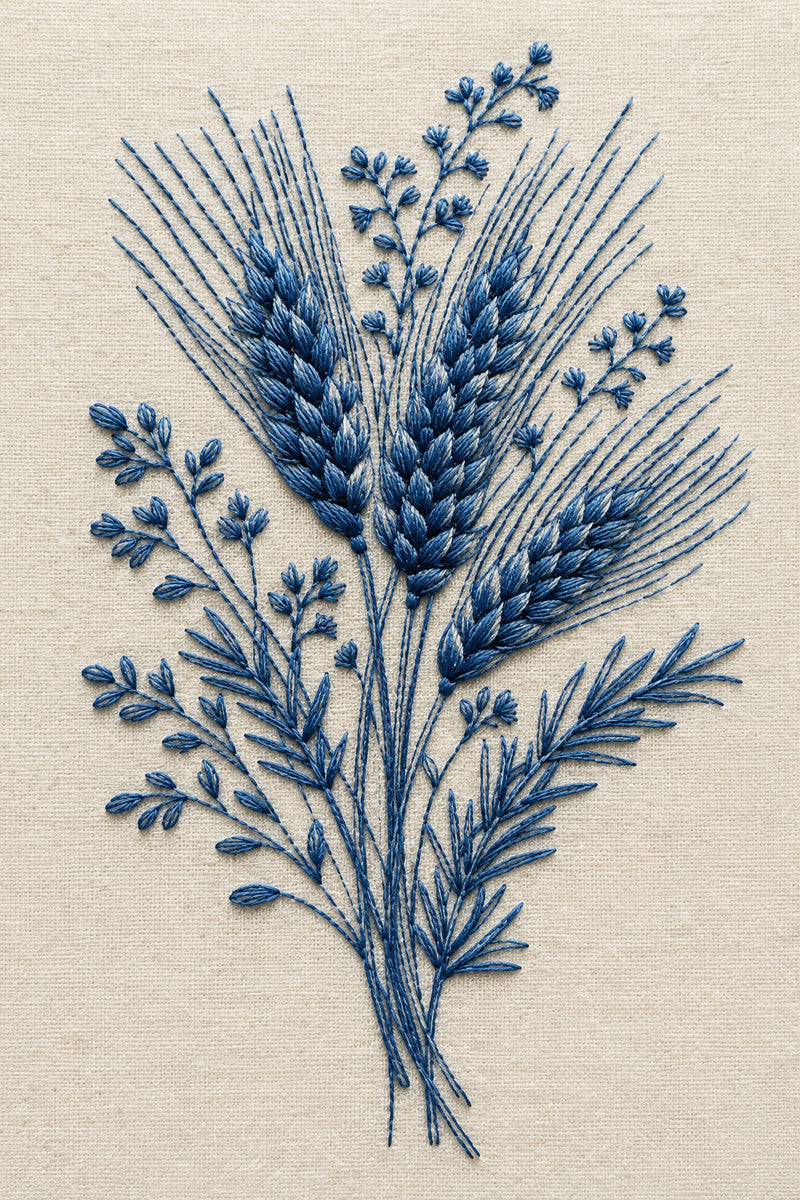 Wheat And Herb Bread Bag 02 from Napkins, Table Runners & Kitchen Linens Book 1, a digital embroidery design reference for machine embroidery designs, embroidery patterns and border and edge embroidery.