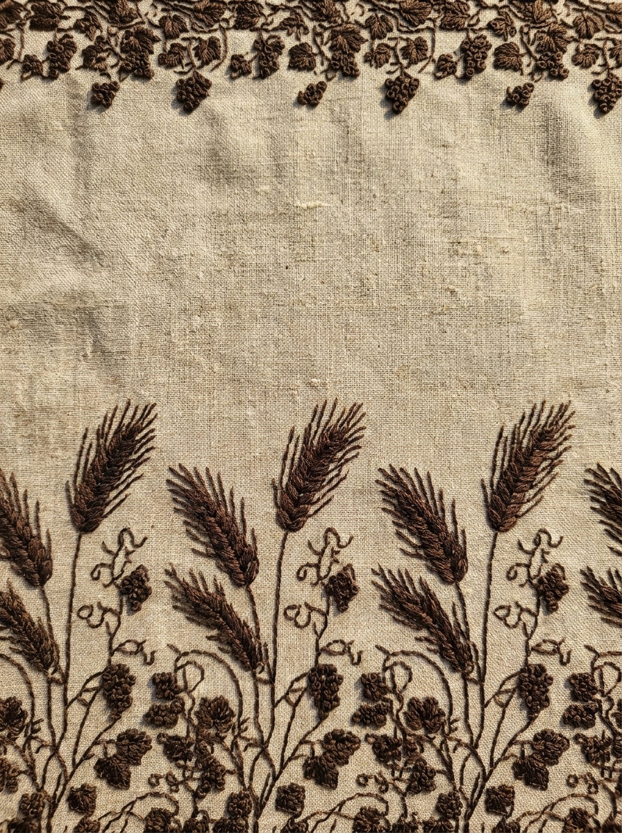 Wheat And Vine Altar Border from Church Embroidery & Sacred Ornament Book 1, a digital embroidery design reference for machine embroidery designs, embroidery patterns and border and edge embroidery.