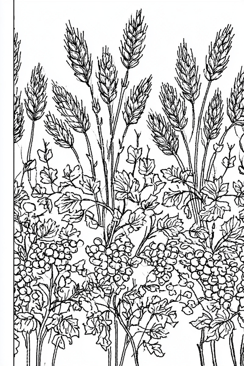 Wheat And Vine Border Unit from Church Embroidery & Sacred Ornament Book 2, a digital embroidery design reference for machine embroidery designs, embroidery patterns and border and edge embroidery.