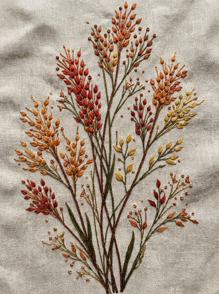 Wheat Sprig Harvest Motif Halloween from Halloween & Autumn Embroidery Book 2, a digital embroidery design reference for machine embroidery designs, embroidery patterns and seasonal embroidery motifs.