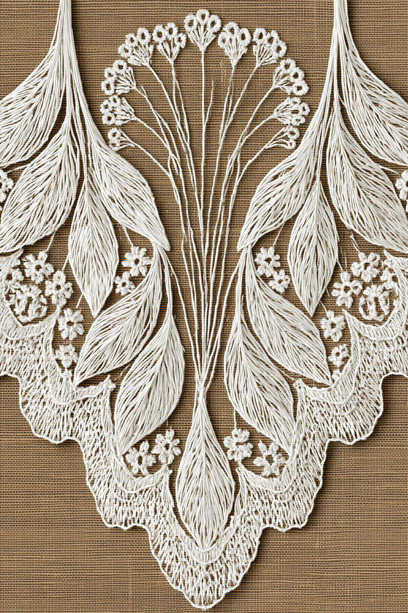 Whitework Collar Neckline from Neckline & Collar Embroidery Designs Book 1, a digital embroidery design reference for machine embroidery designs, embroidery patterns and lace and broderie details.