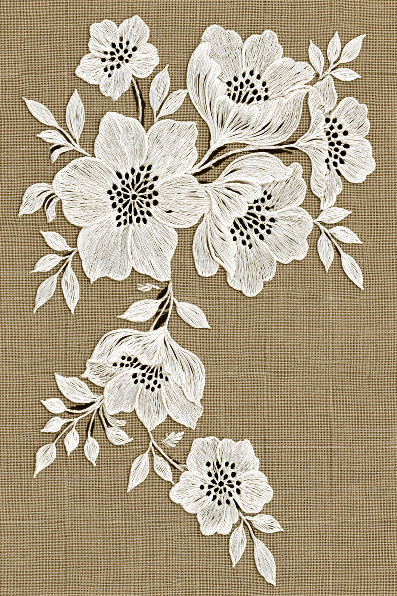 Whitework Cutwork Corner French Embroidery from French Embroidery & La Broderie Blanche Book 3, a digital embroidery design reference for machine embroidery designs, embroidery patterns and corner embroidery.