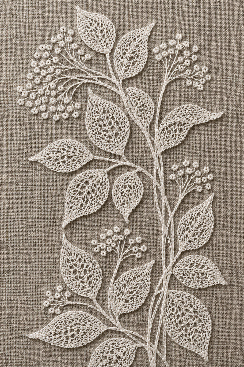 Whitework Kitchen Towel Edge 02 from Napkins, Table Runners & Kitchen Linens Book 3, a digital embroidery design reference for machine embroidery designs, embroidery patterns and border and edge embroidery.