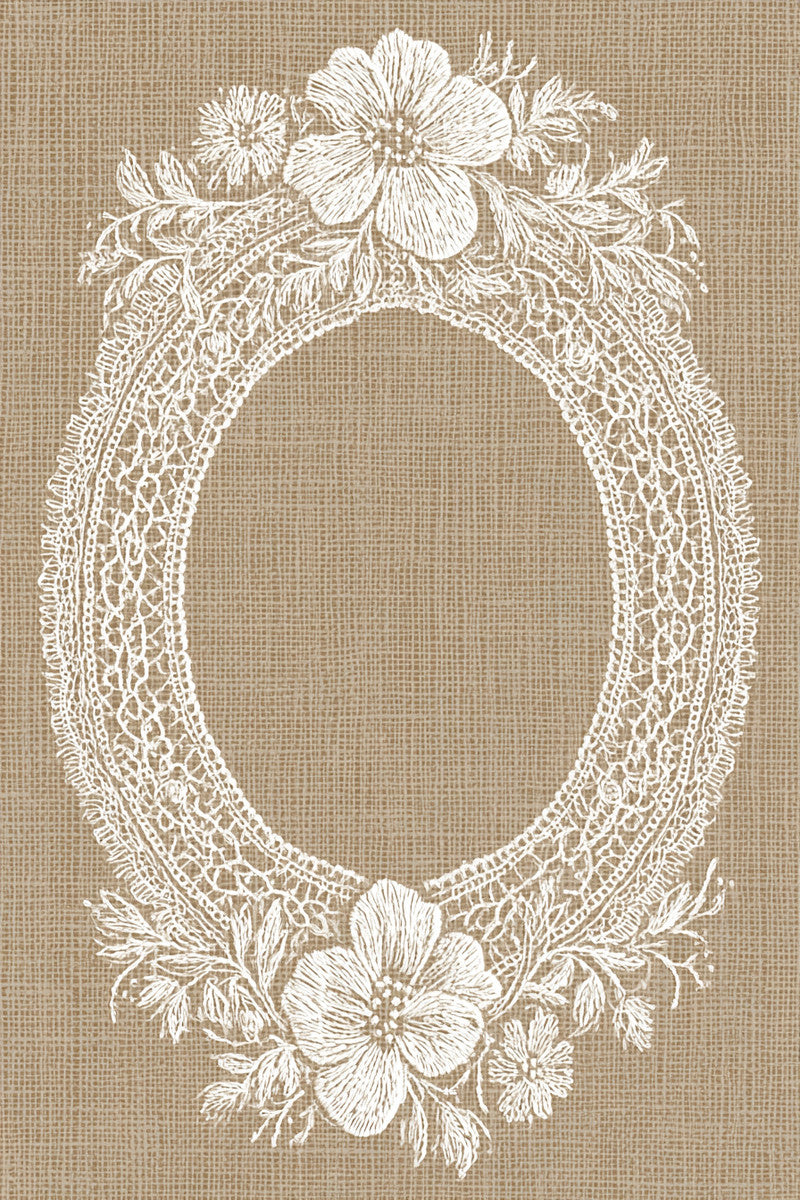 Whitework Monogram Frame from Lace Embroidery & Broderie Designs Book 4, a digital embroidery design reference for machine embroidery designs, embroidery patterns and frames and monogram spaces.