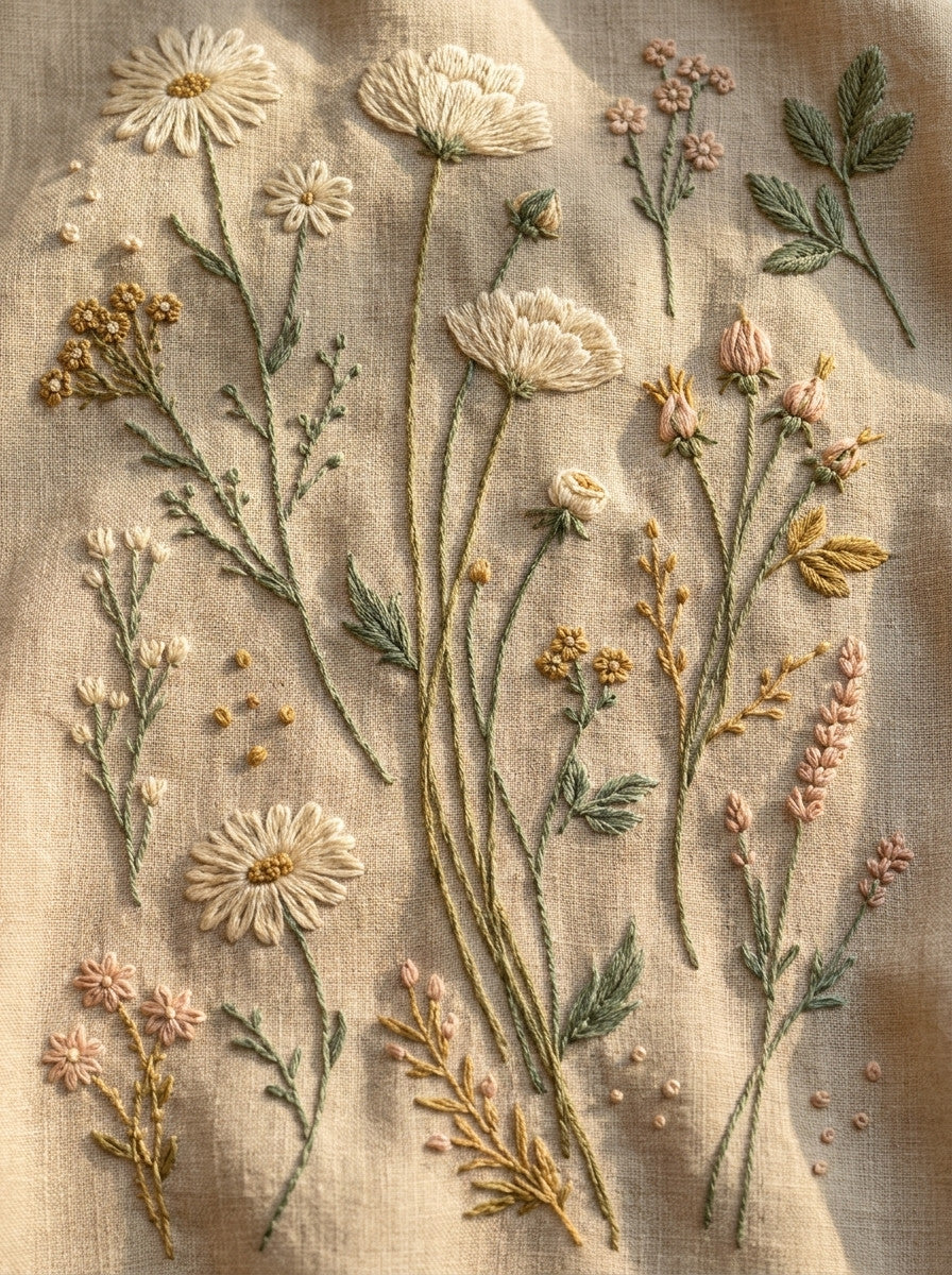 Wildflower Sprig Library Plate Botanical from Botanical Sprig Library Book 7, a digital embroidery design reference for machine embroidery designs, embroidery patterns and small motif and accent designs.