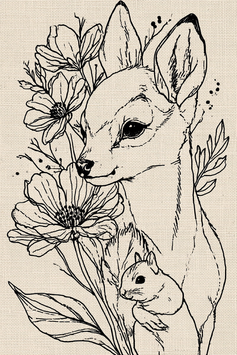 Woodland Baby Animal Spring Motif from Easter & Spring Embroidery Book 3, a digital embroidery design reference for machine embroidery designs, embroidery patterns and baby and keepsake embroidery.